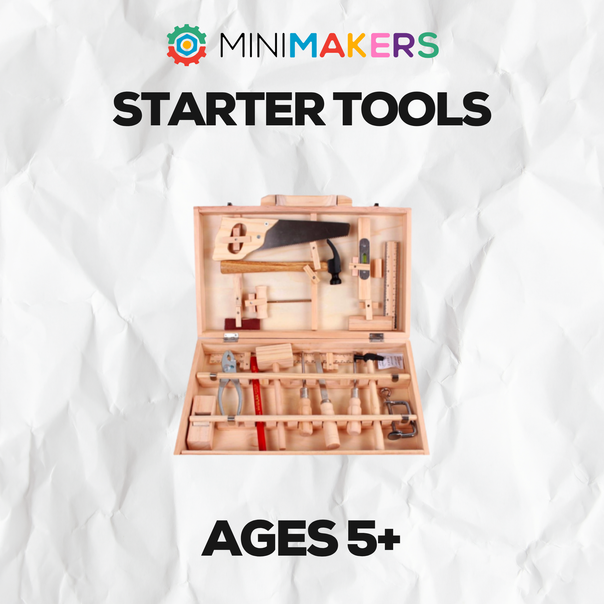 Makers Wooden & Metal Tool Starter Set – 17 Pieces